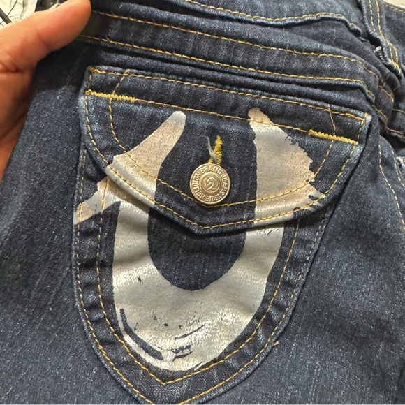 TRUE RELIGION BRAND JEANS “JOEY” boot cut flare Women's Blue Denim Pants 27 EUC - Picture 15 of 15